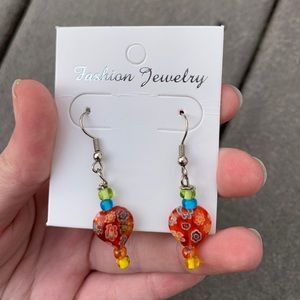 NWT: FASHION JEWELRY DANGLE EARRINGS COLORFUL